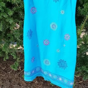 Plaza South Dress Linen Blend Blue Dress Size 8